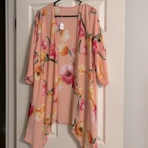 Peach flower color light weight jacket /throw